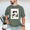 Japanese Grumpy Frog Baseball Player Baseball Men's Comfort Colors T-Shirt Moss