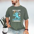 Just A Boy Who Loves Axolotls & Baseball Men's Comfort Colors T-Shirt Moss Just A Boy Who Loves Axolotls & Baseball Men's Comfort Colors T-Shirt Moss