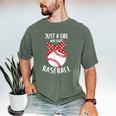 Just A Girl Who Loves Baseball Cute Retro Baseball Lover Men's Comfort Colors T-Shirt Moss