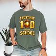 I Just Hit 100 Days Of School Baseball Boys Kids 100th Day Men's Comfort Colors T-Shirt Moss
