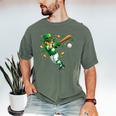Leprechaun Play Baseball St Patrick's Day Men Kid Boys Men's Comfort Colors T-Shirt Moss Leprechaun Play Baseball St Patrick's Day Men Kid Boys Men's Comfort Colors T-Shirt Moss