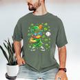 Leprechaun Playing Baseball Happy St Patricks Day Men Boys Men's Comfort Colors T-Shirt Moss