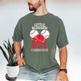 Little Slugger Boy Coming Soon Baby Announcement Baseball Men's Comfort Colors T-Shirt Moss