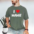I Love Mamie Heart Grandma Grandmother Grandparent Raglan Baseball Tee Men's Comfort Colors T-Shirt Moss I Love Mamie Heart Grandma Grandmother Grandparent Raglan Baseball Tee Men's Comfort Colors T-Shirt Moss