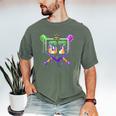 Mardi Gras Baseball Carnival Party Ice Cream Drip Boys Men's Comfort Colors T-Shirt Moss Mardi Gras Baseball Carnival Party Ice Cream Drip Boys Men's Comfort Colors T-Shirt Moss