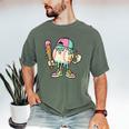Melted Ice-Cream Baseball Mascot Pastel Pop Men's Comfort Colors T-Shirt Moss Melted Ice-Cream Baseball Mascot Pastel Pop Men's Comfort Colors T-Shirt Moss