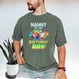 Nanny Of The Birthday Boy Baseball Football Colorful Men's Comfort Colors T-Shirt Moss