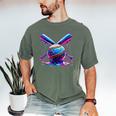 Neon Dripping Baseball And Bats Colorful Sports Art Men's Comfort Colors T-Shirt Moss Neon Dripping Baseball And Bats Colorful Sports Art Men's Comfort Colors T-Shirt Moss