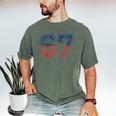 Number 67 USA Raglan Baseball Tee Men's Comfort Colors T-Shirt Moss