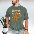 Oh Snap Gingerbreadman Christmas Baseball Men's Comfort Colors T-Shirt Moss Oh Snap Gingerbreadman Christmas Baseball Men's Comfort Colors T-Shirt Moss