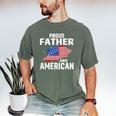 Proud Father And American Flag Baseball Dad Father Patriotic Men's Comfort Colors T-Shirt Moss