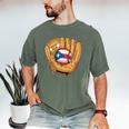 Puerto Rican Flag Baseball Player Boricua Pride Beisbol PR Men's Comfort Colors T-Shirt Moss Puerto Rican Flag Baseball Player Boricua Pride Beisbol PR Men's Comfort Colors T-Shirt Moss