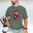 Punk Girl With Anger Kanji And Baseball Bat Men's Comfort Colors T-Shirt Moss