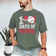 Retro 100 Days Of School Baseball Teacher Student 100 Days Men's Comfort Colors T-Shirt Moss