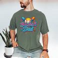 Retro Baseball Dad Dripping Ice Cream Father's Day Men's Comfort Colors T-Shirt Moss