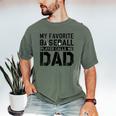 Retro Baseball Dad My Favorite Baseball Player Calls Me Dad Men's Comfort Colors T-Shirt Moss