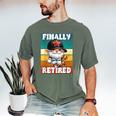 Retro Baseball Retirement Gnome Baseball Dad Finally Retired Men's Comfort Colors T-Shirt Moss