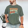 Weekends Coffee Baseball Retro Vibes Men's Comfort Colors T-Shirt Moss