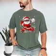 Santa Baseball Christmas Pajamas Xmas Men Boy Toddlers Men's Comfort Colors T-Shirt Moss Santa Baseball Christmas Pajamas Xmas Men Boy Toddlers Men's Comfort Colors T-Shirt Moss