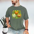 Shamrock Basketball Baseball Drip St Patrick's Day Boys Men Men's Comfort Colors T-Shirt Moss