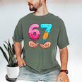 Six Seven 6-7 Baseball Ice Cream Drip 67 Meme Hands Men's Comfort Colors T-Shirt Moss Six Seven 6-7 Baseball Ice Cream Drip 67 Meme Hands Men's Comfort Colors T-Shirt Moss