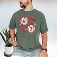 Six Seven Baseball Lover Sports Red Heart Bow Valentine Girl Men's Comfort Colors T-Shirt Moss