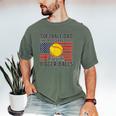 Softball Dad Like Baseball Dad But With Bigger Balls Men's Comfort Colors T-Shirt Moss Softball Dad Like Baseball Dad But With Bigger Balls Men's Comfort Colors T-Shirt Moss