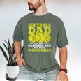 Softball Dad Just Like A Baseball Dad Team Men's Comfort Colors T-Shirt Moss