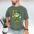 St Patricks Day Baseball Ice Cream Baseball Player Cartoon Men's Comfort Colors T-Shirt Moss St Patricks Day Baseball Ice Cream Baseball Player Cartoon Men's Comfort Colors T-Shirt Moss