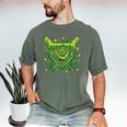 St Patricks Day Baseball Ice Cream Shamrock Baseball Player Men's Comfort Colors T-Shirt Moss St Patricks Day Baseball Ice Cream Shamrock Baseball Player Men's Comfort Colors T-Shirt Moss