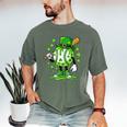 St Patricks Day Shamrock Baseball Drip Icecream Irish Boys Men's Comfort Colors T-Shirt Moss