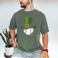 St Patricks Day Shamrock Baseball Saint Paddy's Kids Boys Men's Comfort Colors T-Shirt Moss