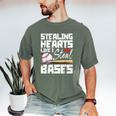 Stealing Hearts Like I Steal Bases Baseball Valentines Men's Comfort Colors T-Shirt Moss Stealing Hearts Like I Steal Bases Baseball Valentines Men's Comfort Colors T-Shirt Moss
