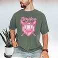 Strike Out Breast Cancer Baseball Drip For Boys Youth Men's Comfort Colors T-Shirt Moss Strike Out Breast Cancer Baseball Drip For Boys Youth Men's Comfort Colors T-Shirt Moss