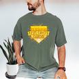 Strike Out Childhood Cancer Boys Baseball Drip Gold Ribbon Men's Comfort Colors T-Shirt Moss Strike Out Childhood Cancer Boys Baseball Drip Gold Ribbon Men's Comfort Colors T-Shirt Moss