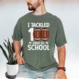 I Tackled 100 Days Of School Baseball Player Kids Teacher Men's Comfort Colors T-Shirt Moss