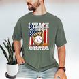 I Teach My Kids To Hit And Steal Baseball Dad American Flag Men's Comfort Colors T-Shirt Moss I Teach My Kids To Hit And Steal Baseball Dad American Flag Men's Comfort Colors T-Shirt Moss