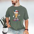 USA Patriotic Baseball Ice Cream Cone Freedom Men's Comfort Colors T-Shirt Moss