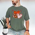 Valentines Baseball Basketball Football Heart Boy Men Men's Comfort Colors T-Shirt Moss Valentines Baseball Basketball Football Heart Boy Men Men's Comfort Colors T-Shirt Moss