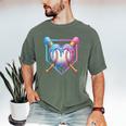 Valentines Baseball Heart Dripping Ice Cream Gen Z Alpha Men's Comfort Colors T-Shirt Moss Valentines Baseball Heart Dripping Ice Cream Gen Z Alpha Men's Comfort Colors T-Shirt Moss