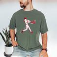 Valentines Day Baseball Batter Silhouette Heart For Men Boys Men's Comfort Colors T-Shirt Moss