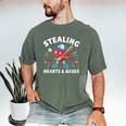 Valentines Day Baseball Stealing Hearts Bases Boys Kids Men Men's Comfort Colors T-Shirt Moss Valentines Day Baseball Stealing Hearts Bases Boys Kids Men Men's Comfort Colors T-Shirt Moss