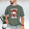 Valentines Day Six Seven Bruh 6 7 Meme Baseball Drip Boys Men's Comfort Colors T-Shirt Moss