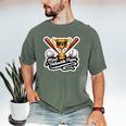 Most Valuable Papa Baseball Dad Coach Player Father's Day Men's Comfort Colors T-Shirt Moss