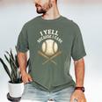 I Yell Because I Care Baseball Dad Coach Men's Comfort Colors T-Shirt Moss