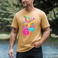 67 Baseball Dabbing Banana 6 7 Dripping Ice Cream Meme Men's Comfort Colors T-Shirt Mustard