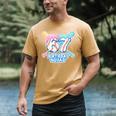 67th Birthday Squad Baseball Ice Cream Drip Birthday Squad Men's Comfort Colors T-Shirt Mustard