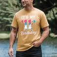 Baseball 11 Year Old Ice Cream Drip 11th Birthday Boys Men's Comfort Colors T-Shirt Mustard Baseball 11 Year Old Ice Cream Drip 11th Birthday Boys Men's Comfort Colors T-Shirt Mustard