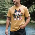 Baseball Dad American Flag Bow Sports Men's Comfort Colors T-Shirt Mustard Baseball Dad American Flag Bow Sports Men's Comfort Colors T-Shirt Mustard