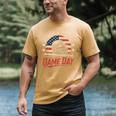 Baseball Dad Game Day USA Flag Men's Comfort Colors T-Shirt Mustard Baseball Dad Game Day USA Flag Men's Comfort Colors T-Shirt Mustard